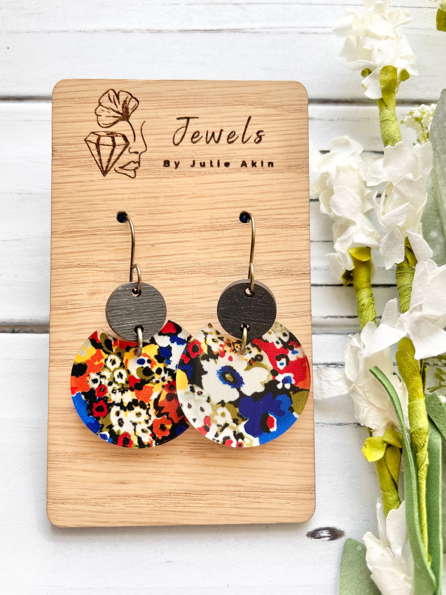 Artsy Floral Acrylic Sophias Earrings