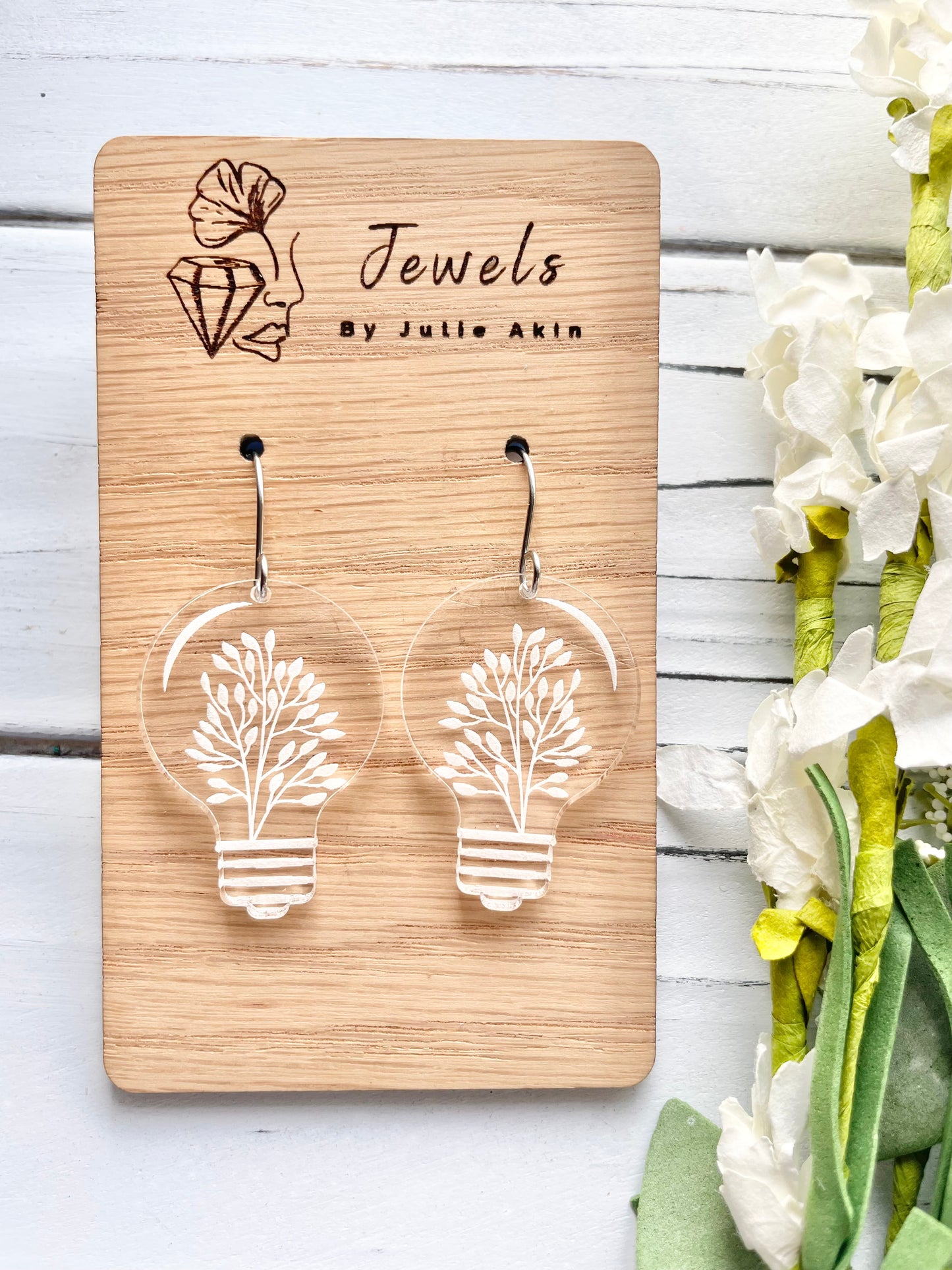 Floral Bouquet Acrylic Lightbulb Earrings