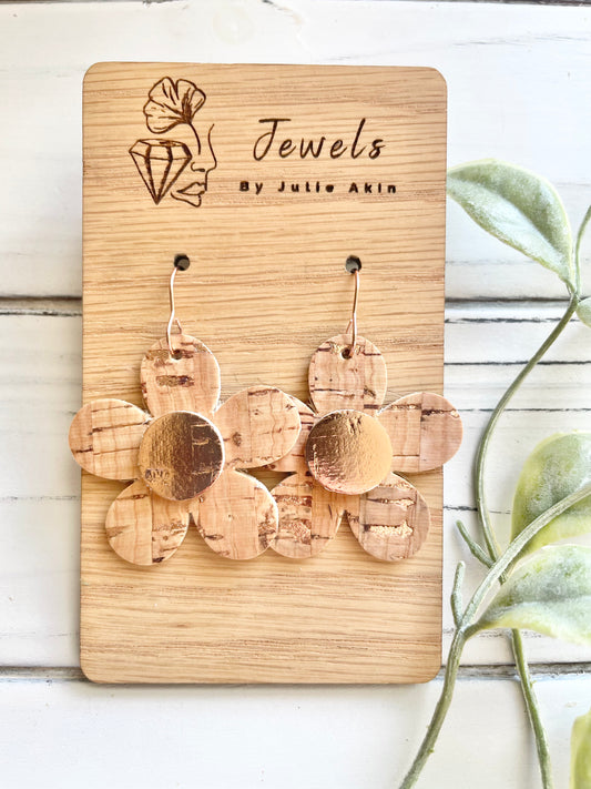 Rose Gold & Natural Cork Daisies