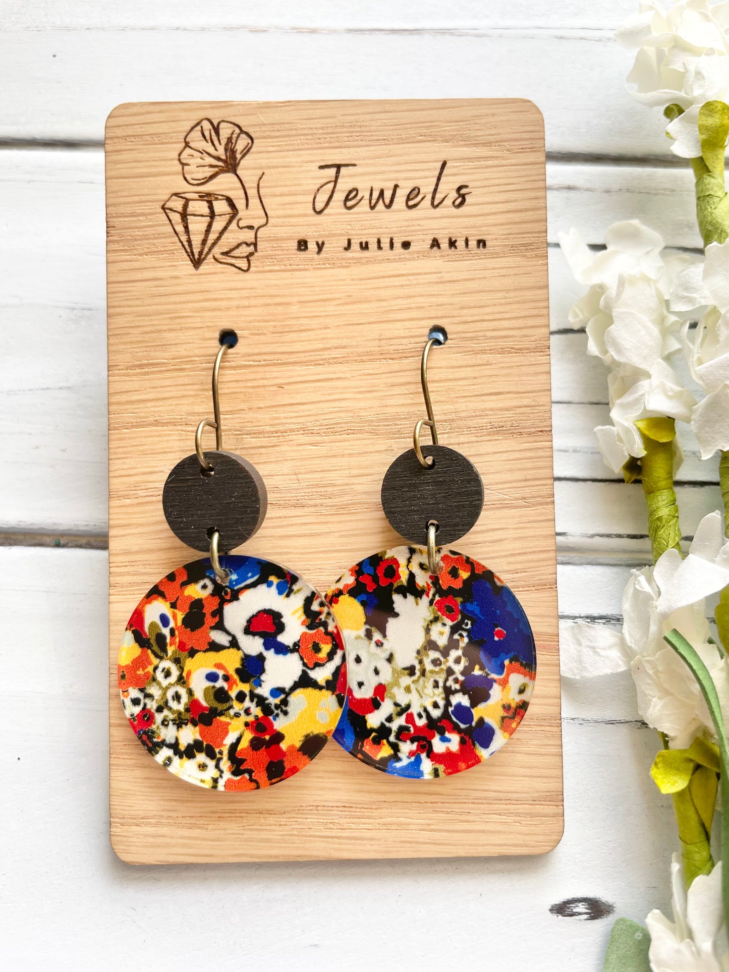 Artsy Floral Acrylic Earrings