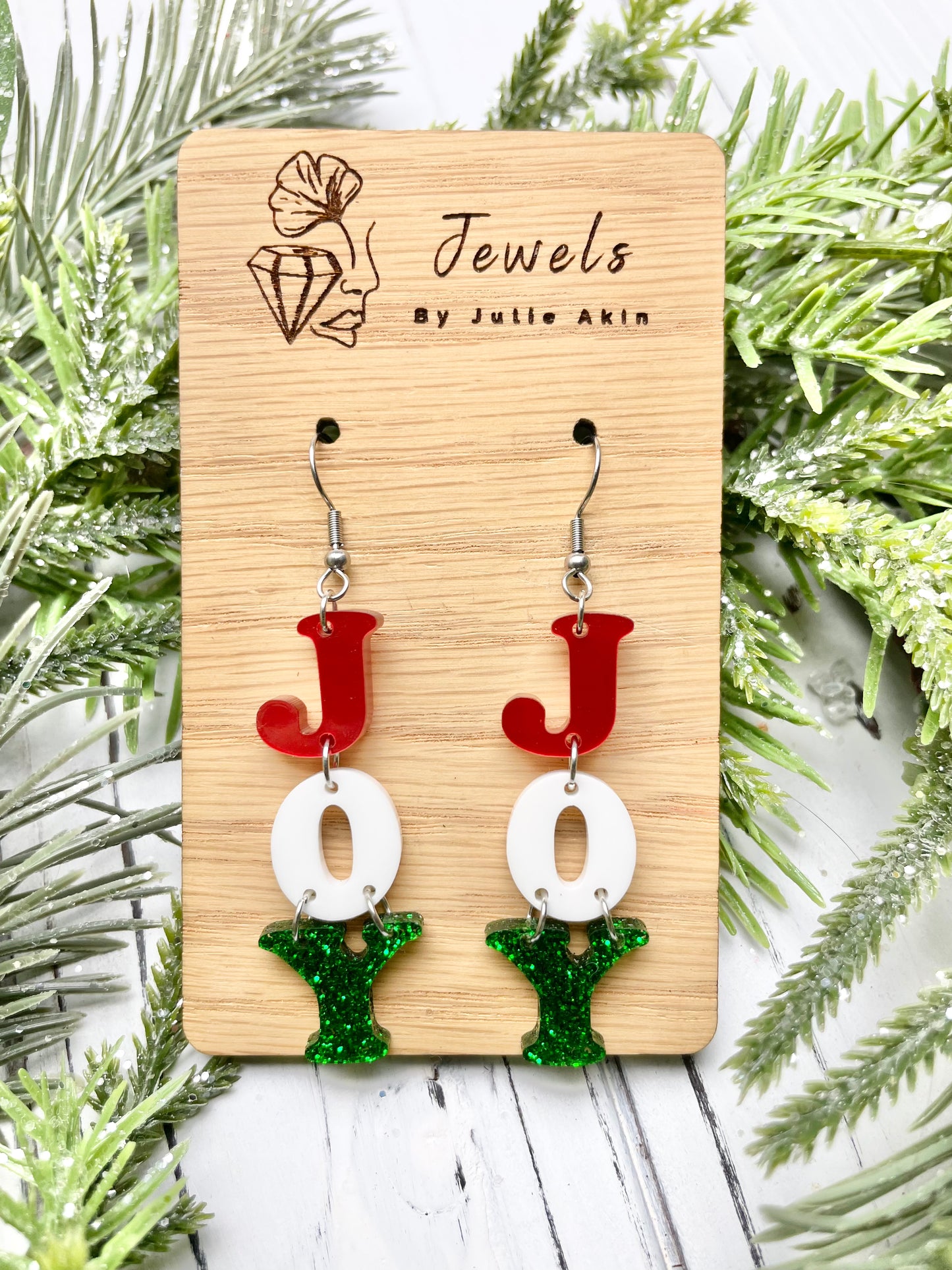 Red, White & Green Joy Earrings