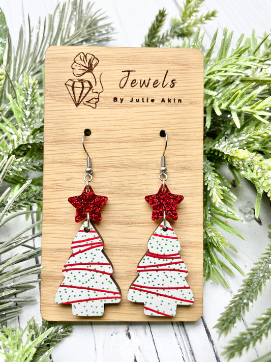 Christmas Tree Cake Earrings