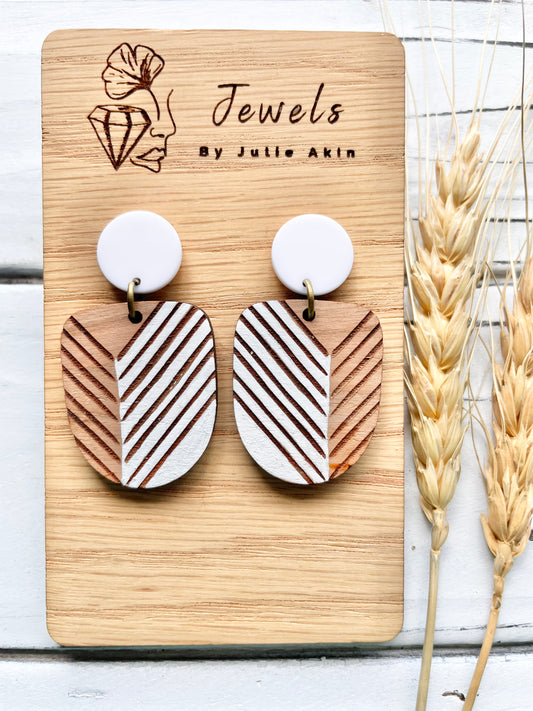 White Chevron Boho Dangles