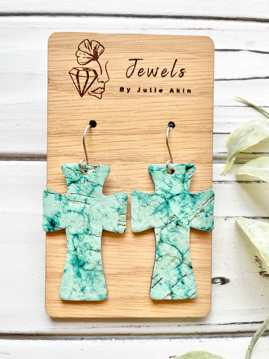 Large Green Turquoise Crosses