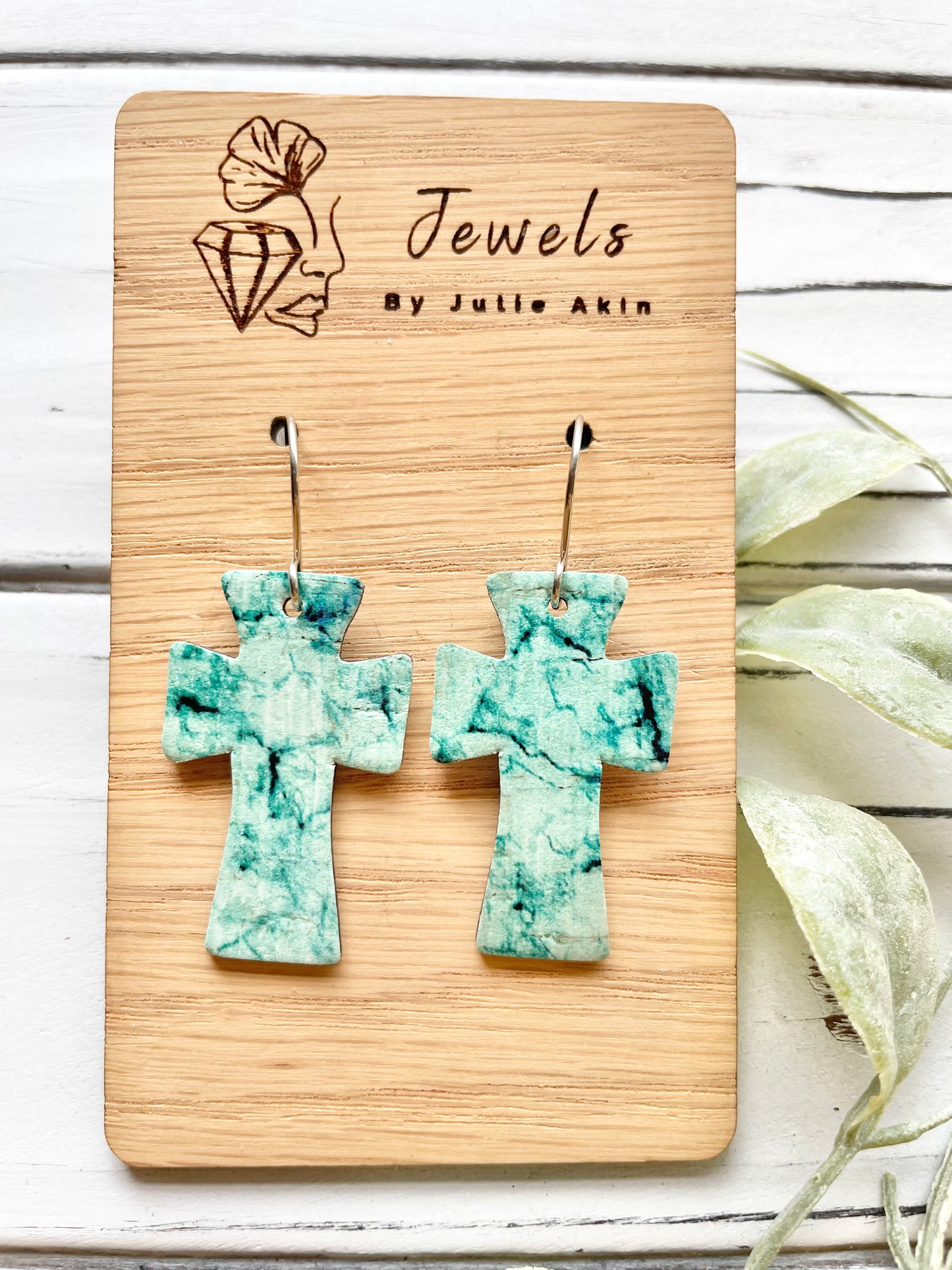 Small Green Turquoise Crosses