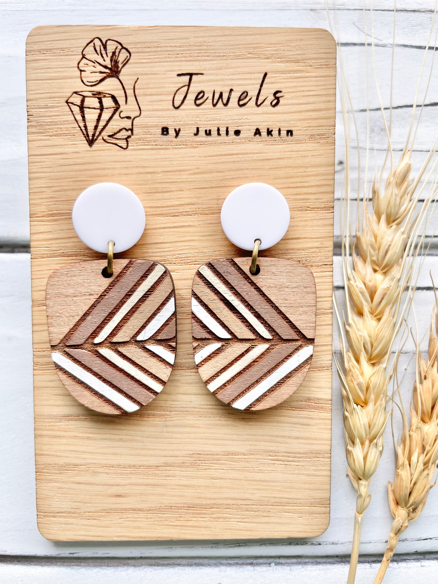 Neutral Stripes Boho Dangles