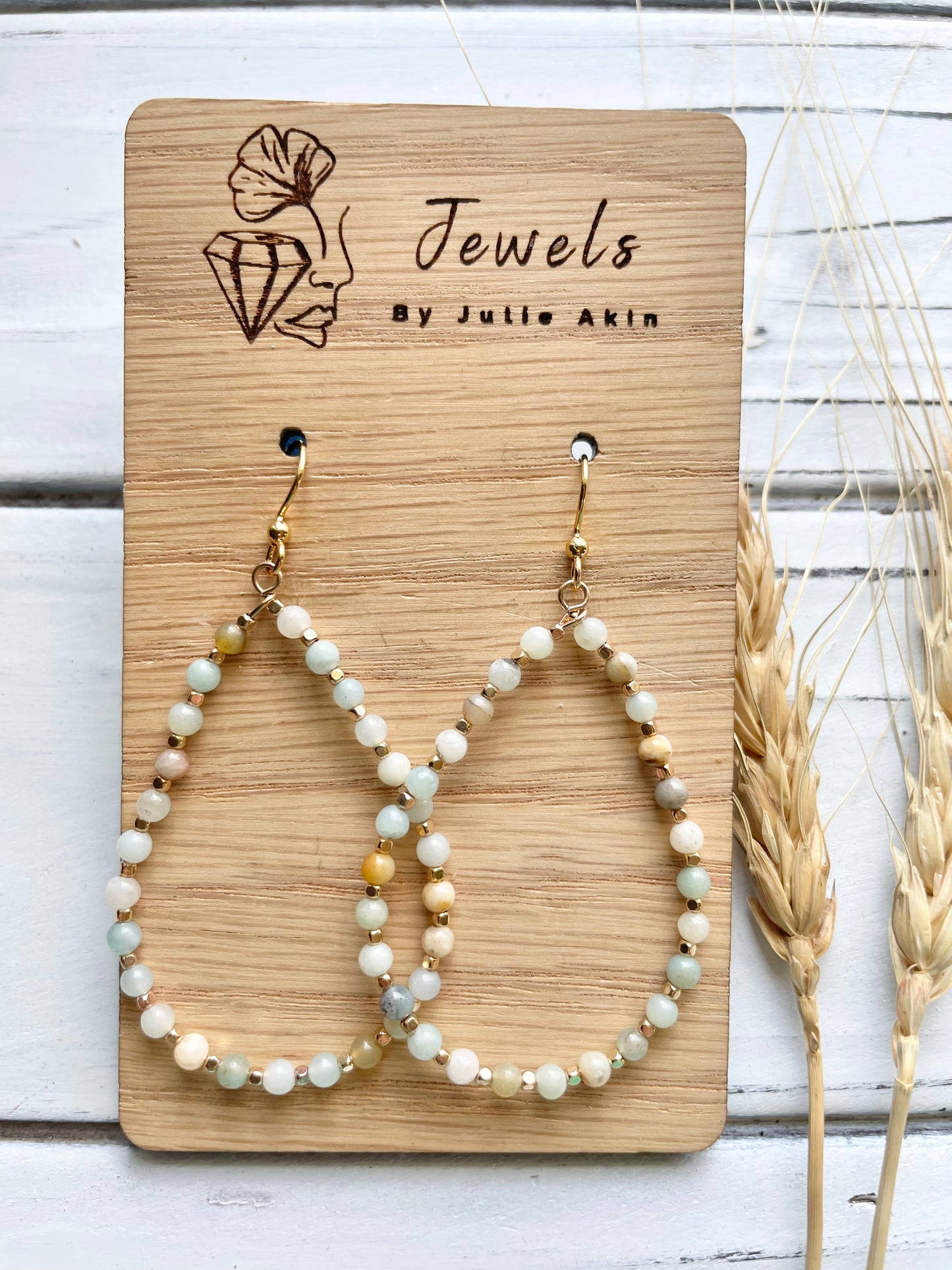 Earthy Boho Beaded Teardrops