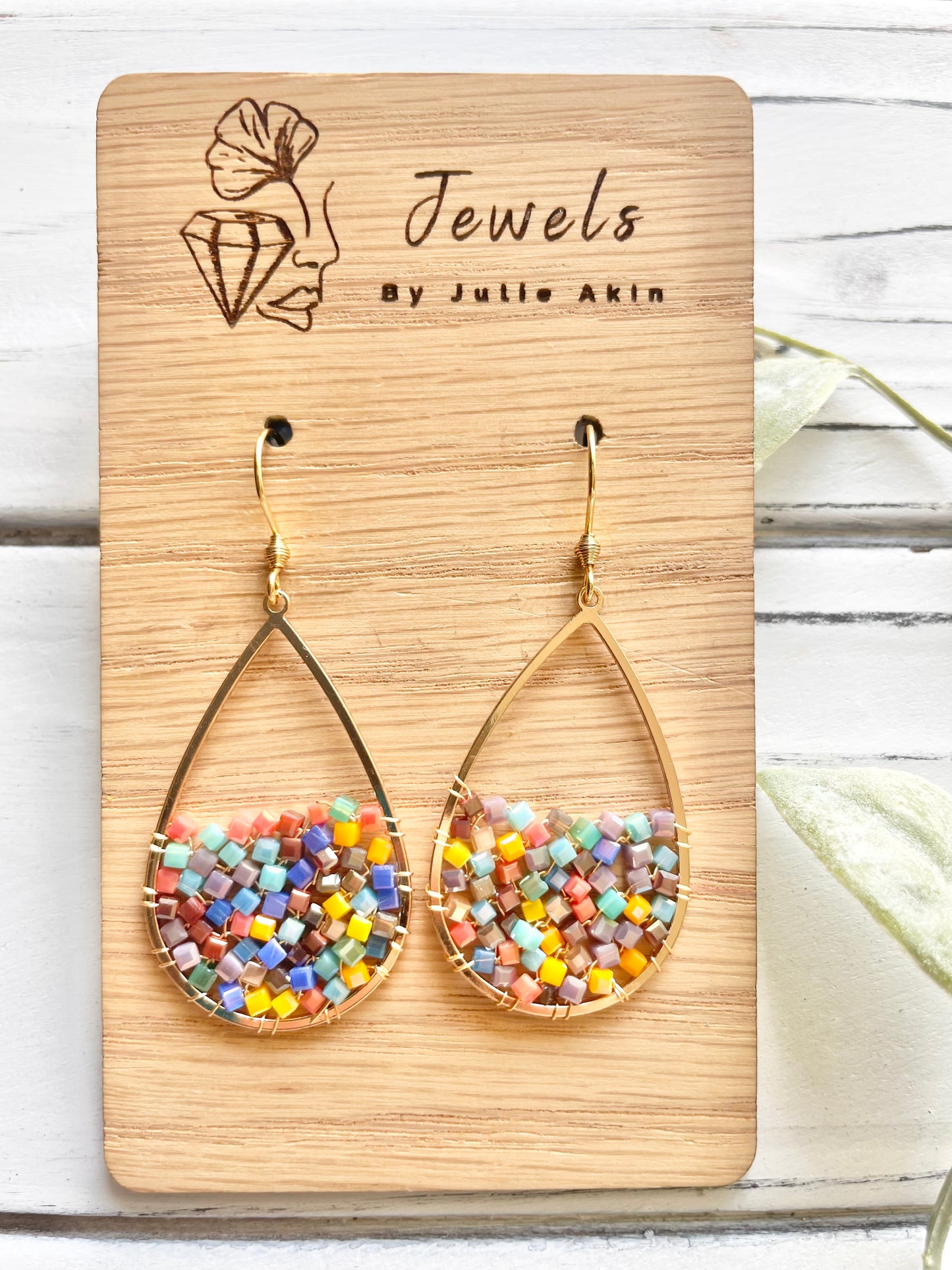 Confetti Beaded Teardrops