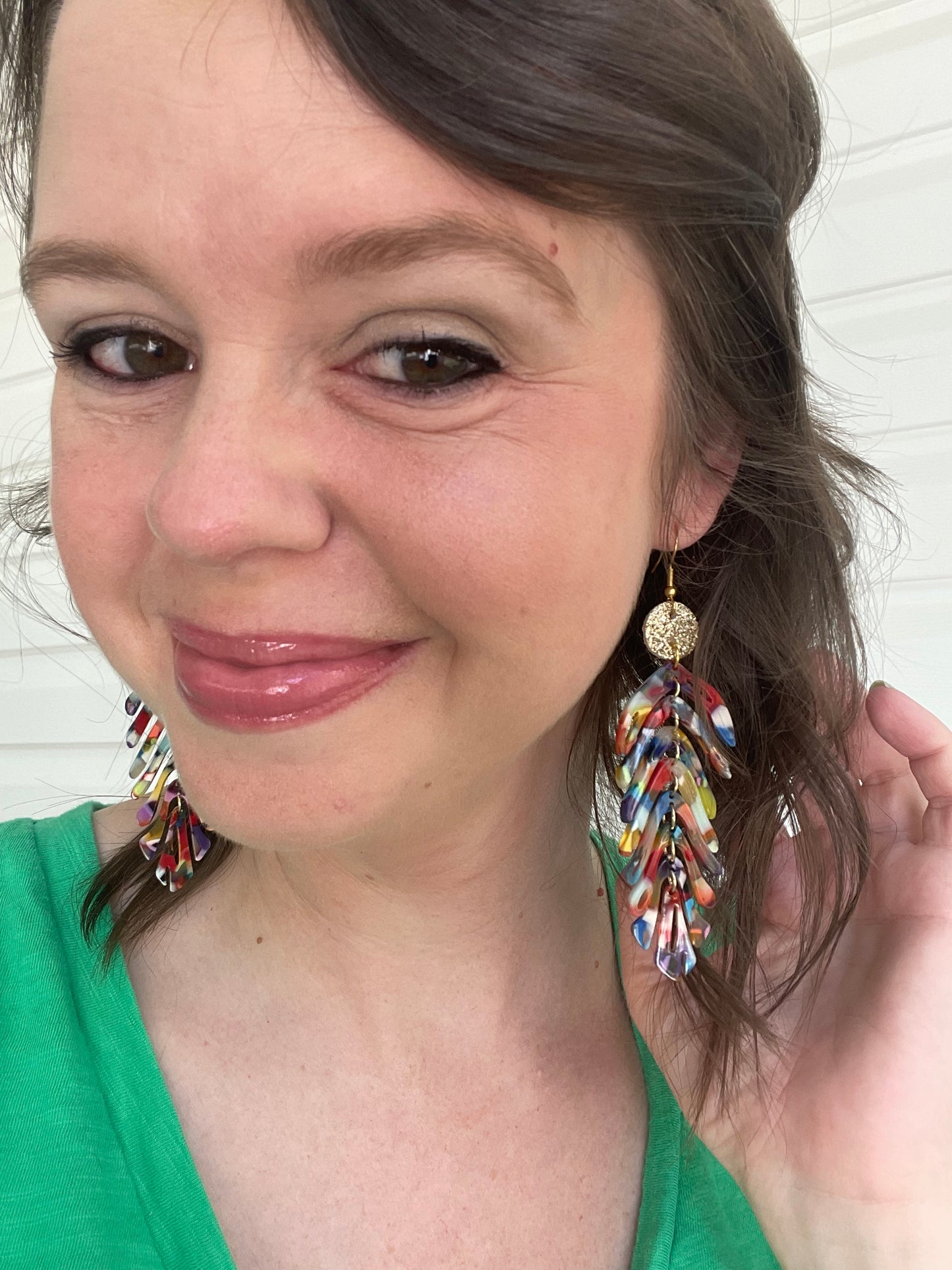 Rainbow Leaves (Acrylic Earrings)