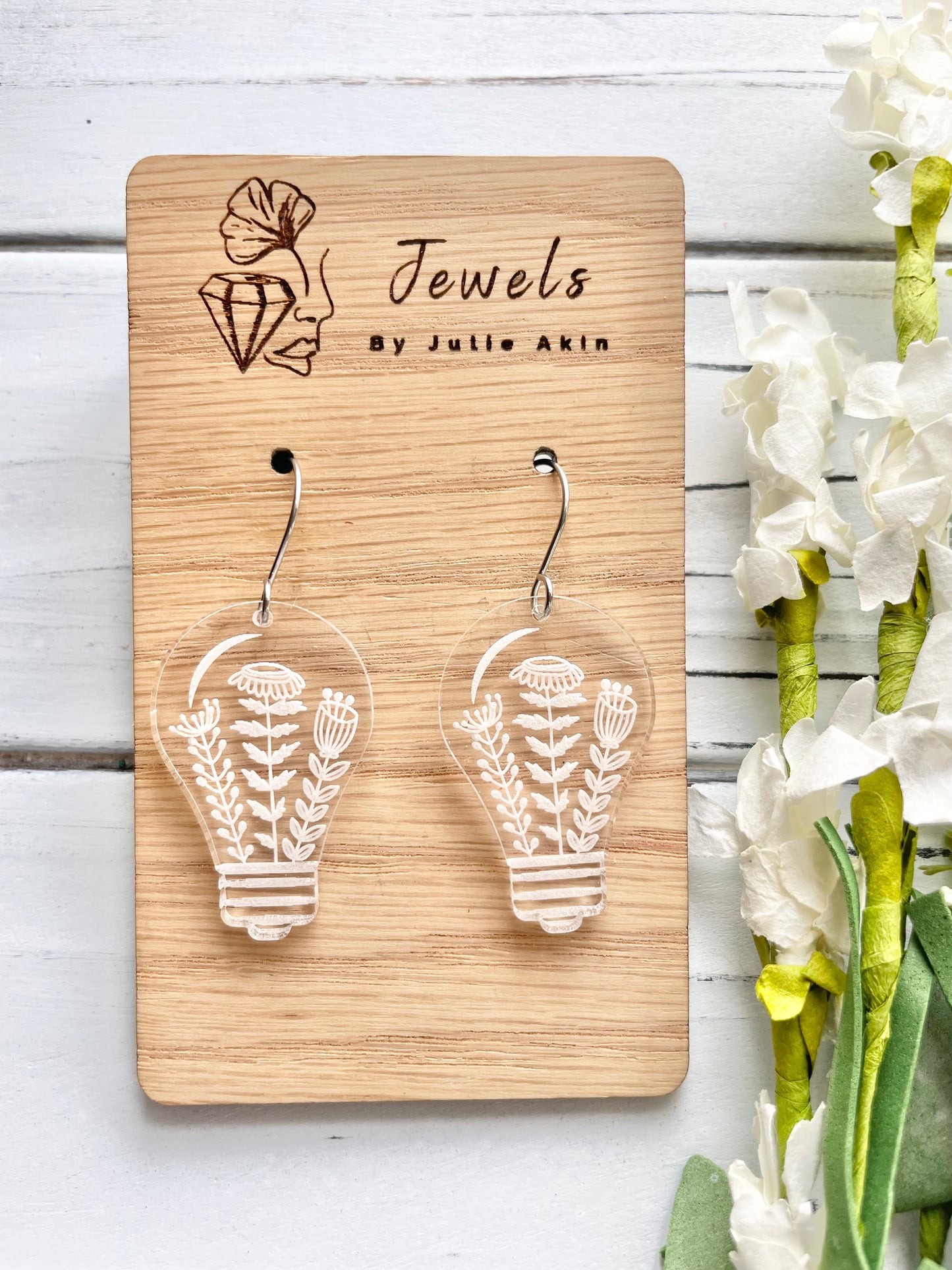 Wildflower Lightbulb Acrylic Earrings